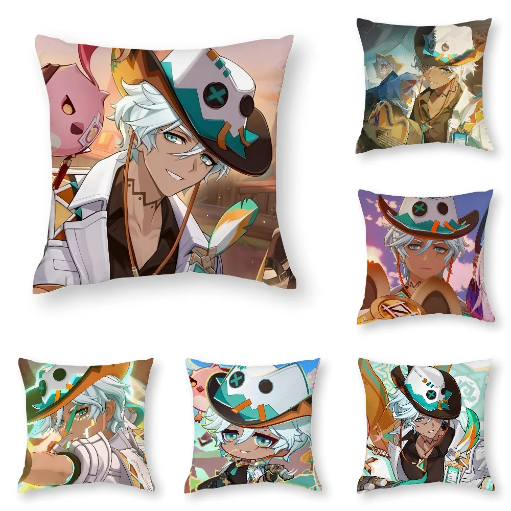 

Ifa Anime Game Genshin Impact Pillow Case 3D Print Polyester Fiber 45*45 cm Home Sofa Throw Pillow Cover Decoration Gift