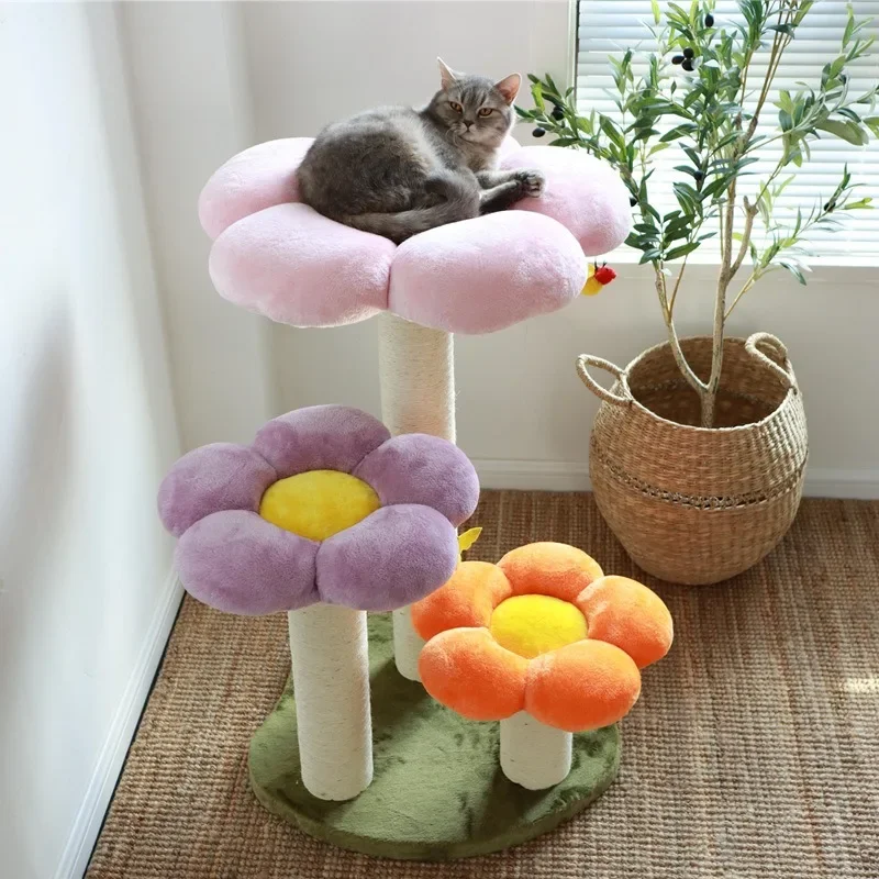 

Cat Climbing Frame Flower Plum Cat Climbings Frame Big Cats Base Luxury Flower Cats Nest and Tree Integrated Sisal Claw Grinding