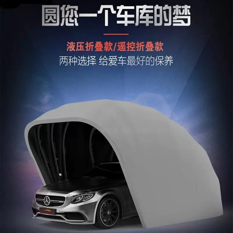 5.5m Semi & Full Automatic Mobile Retractable Carport, Folding Anti-UV Car Parking Shed Sun Canopy