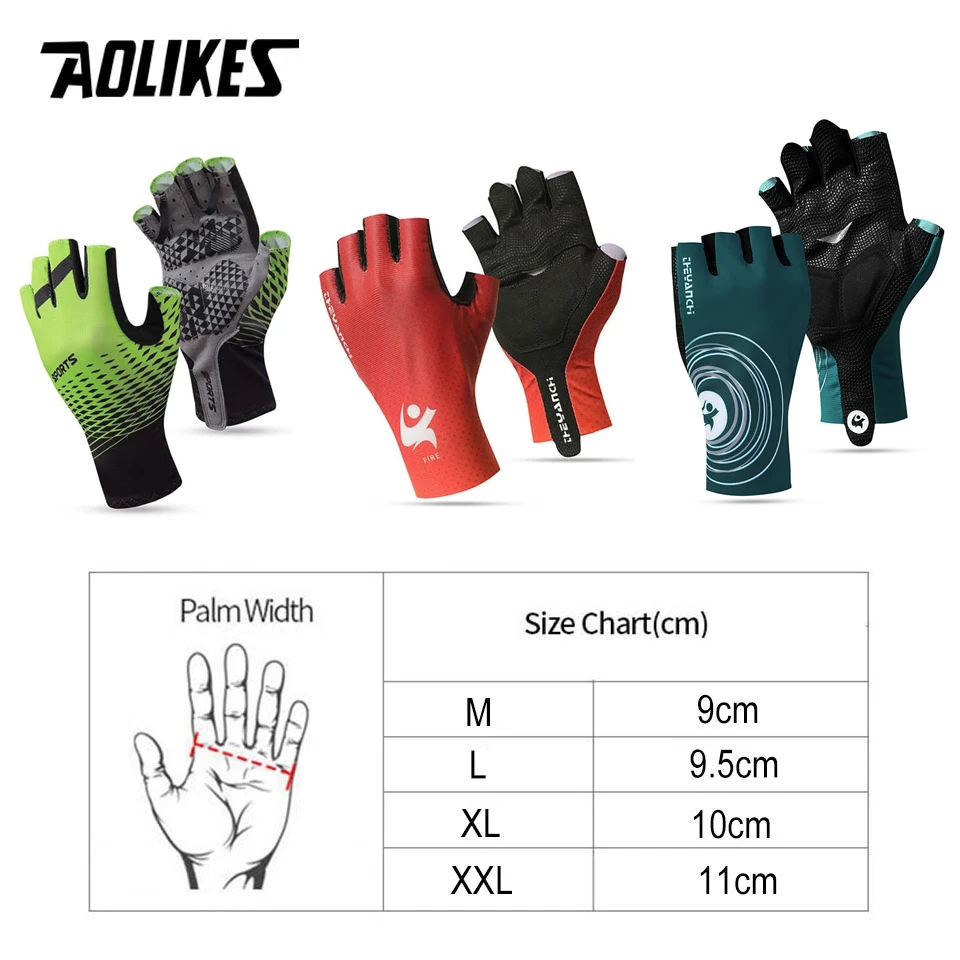 AOLIKES 1 Pair New Cycling Half Finger Gloves Anti-slip Bicycle Mittens Racing Road Bike Glove MTB Biciclet Guantes Ciclismo