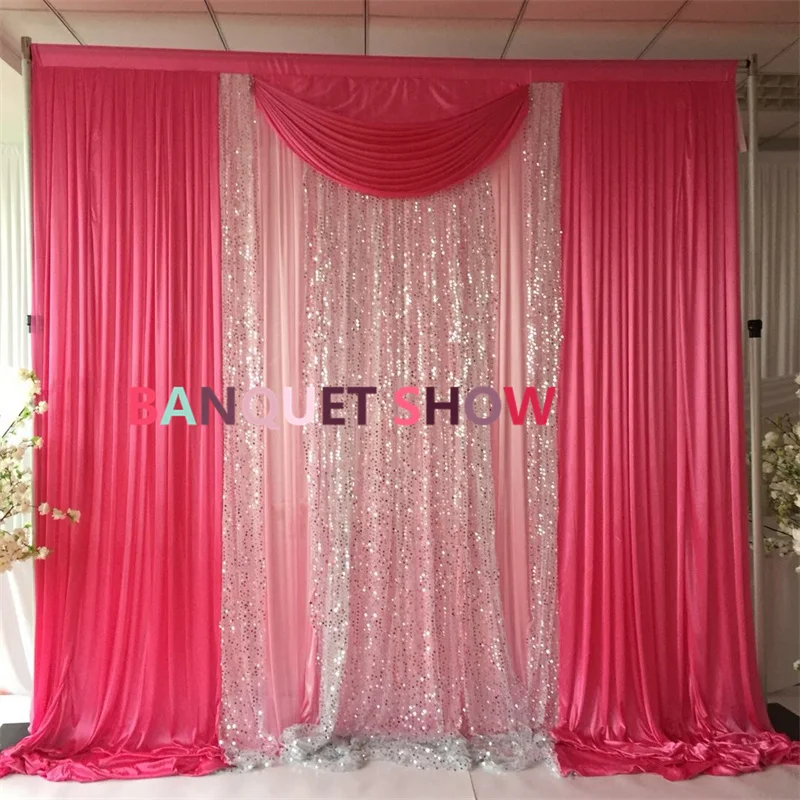 Nice Looking Sequin Ice Silk Backdrop Curtain Stage Background Photo Booth Event Party Decoration