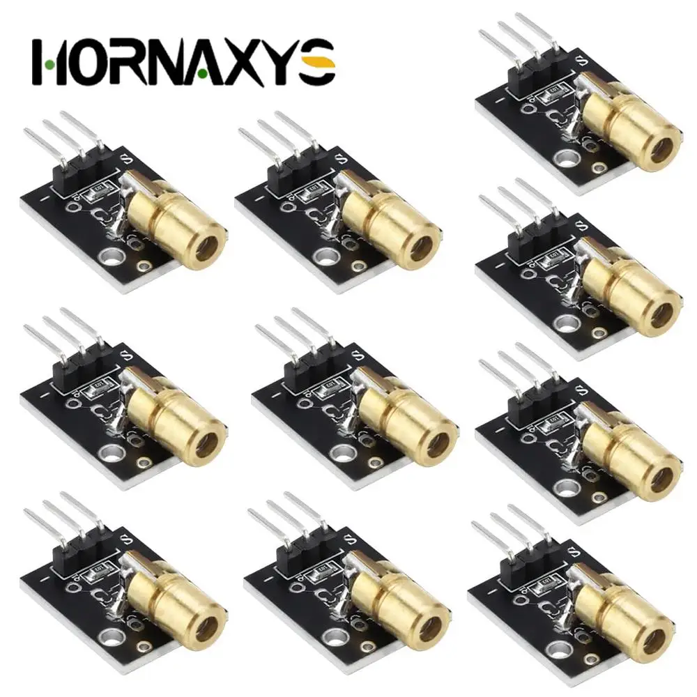 5/10PCS KY-008 3pin 650nm Red Laser Transmitter Dot Diode Copper Head Module for arduino DIY Kit