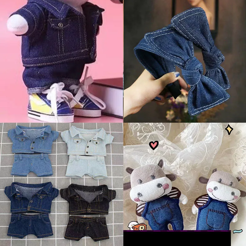 4 Pieces of 50*50 Cm Denim Fabric, with a Vintage Washed Finish, Suitable for DIY Bag Patches, Sewing, Embroidery Backing - view 6