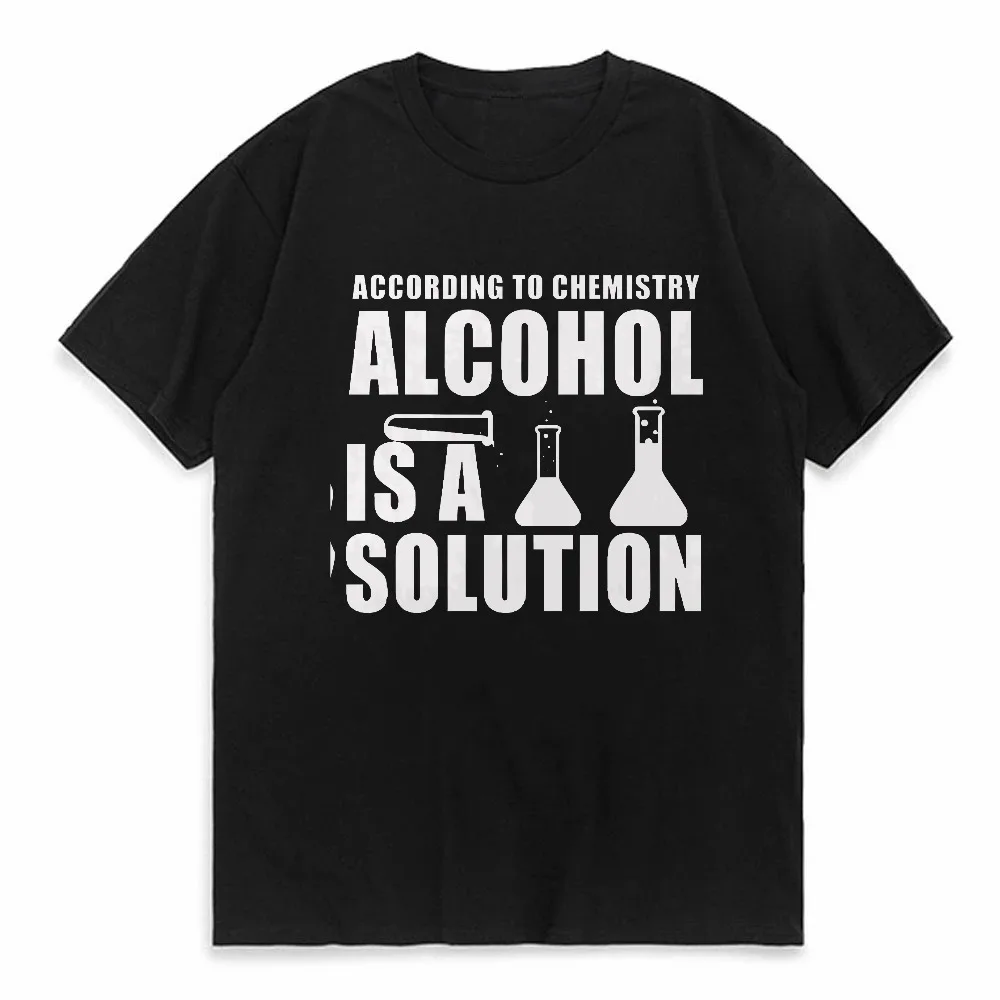 Chemistry Nerd Science Alcohol Solution T-Shirt Tops Tees for Men Casual T Shirts Fashion Summer Tshirts Top Teacher Gifts