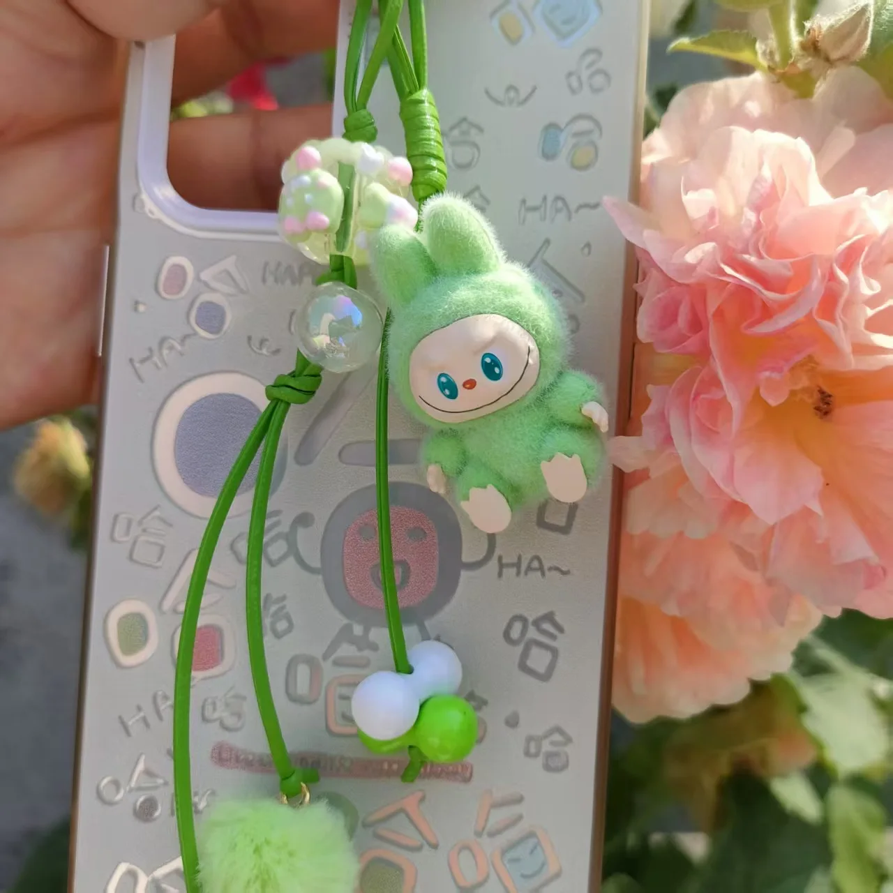 

Miniature sitting plush ball cute figurine toy bag mini pendant decorative item keychain