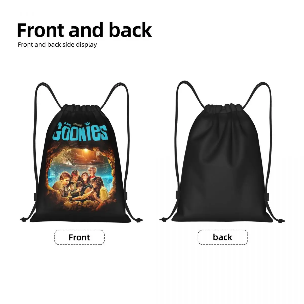 Custom The Goonies Movie Poster Drawstring Bag Men Women Lightweight Adventure Comedy TV Sports Gym Storage Backpack