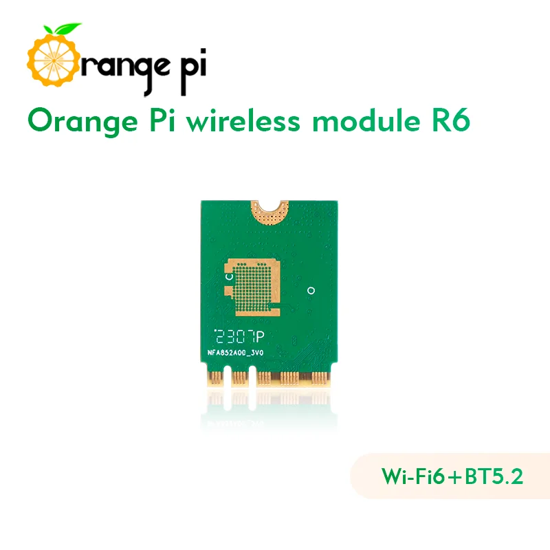 Orange Pi R6 WiFi Module for OPi 5 Plus Board, 2.4G/5G Dual Band Wi-Fi6+BT5.2 with PCIE M.2 E-Key Interface Wireless Module