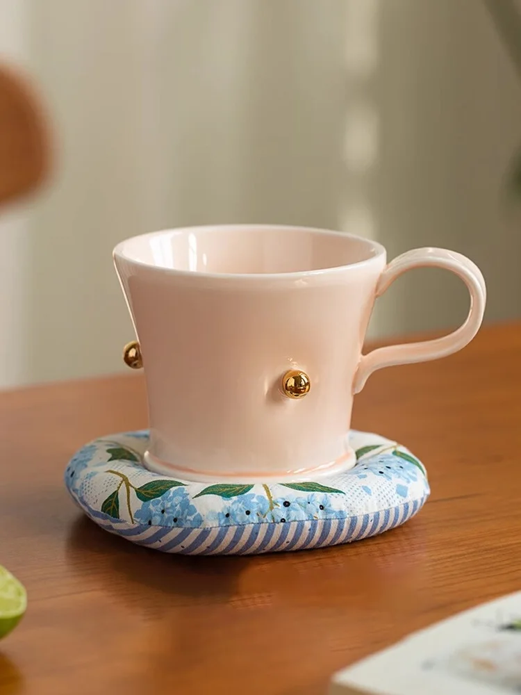 

Creative Pearl Ceramic Mug Ligh Luxury Afternoon Teacup Household Breakfast Milk Cup Water Cups Exquisite Birthday Gifts