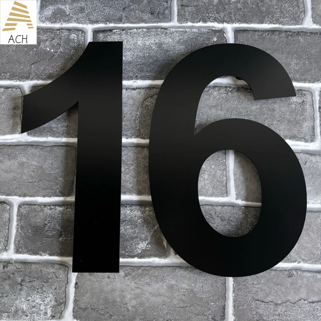 20/30cm Large Stainless Steel Floating House Numbers Screw Install Address Sign  Doorplate Plaque Number For Outdoor Home Street