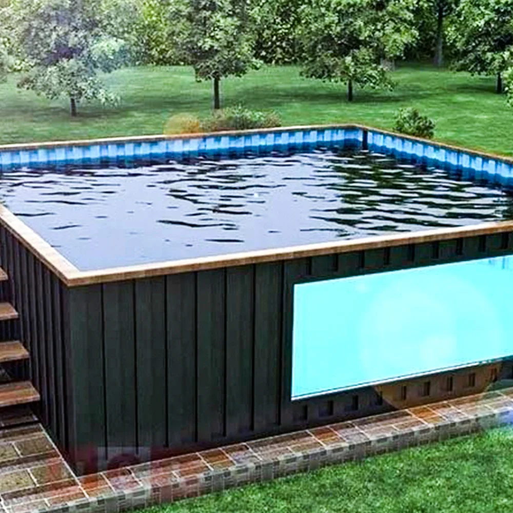 Beautiful Mass Produced Fiberglass Family Swimming Pool with Customized Color for Garden Use