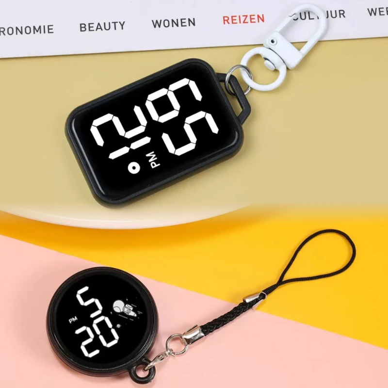 

Детские карманные часы со светодиодной подсветкой, подвеска для рюкзака, электронные часы, часы-ночник, электронные подвесные часы