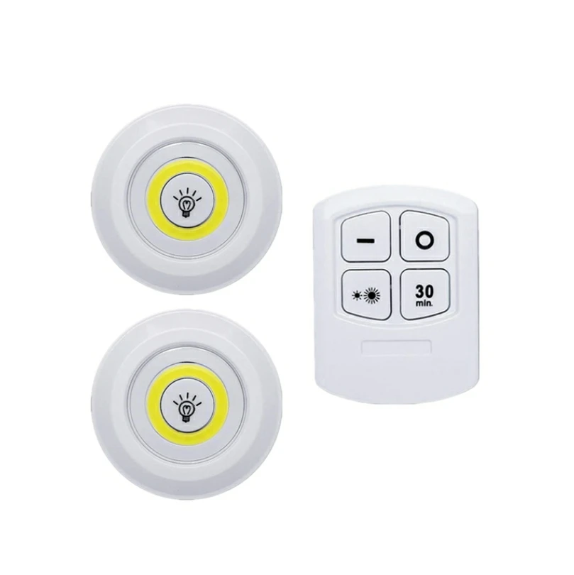 LED Puck Light 4.5V 3W LED Under Cabinet Lighting Wireless Remote Control LED Counter Light LED Cabinet night light