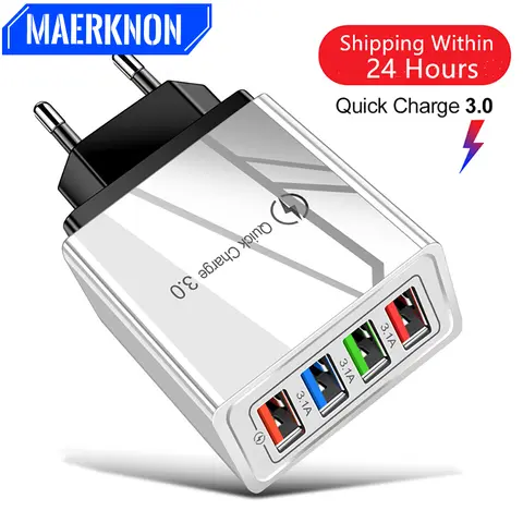 USB Fast Charger 4 Ports for Samsung iPhone Maerknon