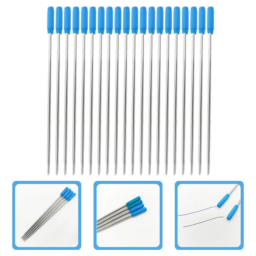 

20pcs/lot 1.0 mm Blue Black Ballpoint Pen Refills Ballpoint Ink Metal Pen Refill Rods for Writing Office Stationery Universal