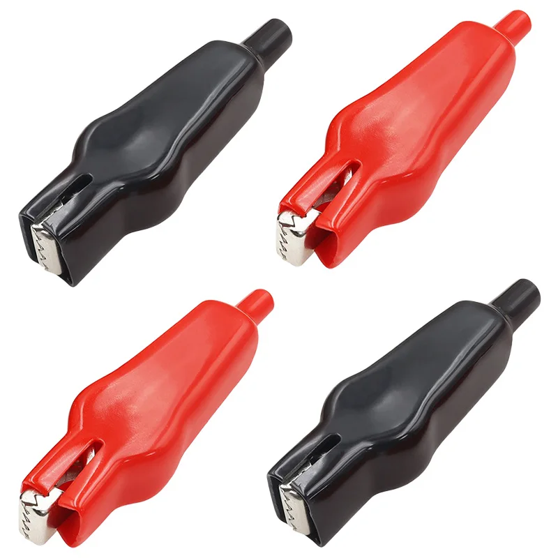 

4/10Pcs Alligator Clip 10A 20A Alligator Clamps Insulated Spring Electric Test Clips DIY Test Leads Crocodile Clamps Black Red