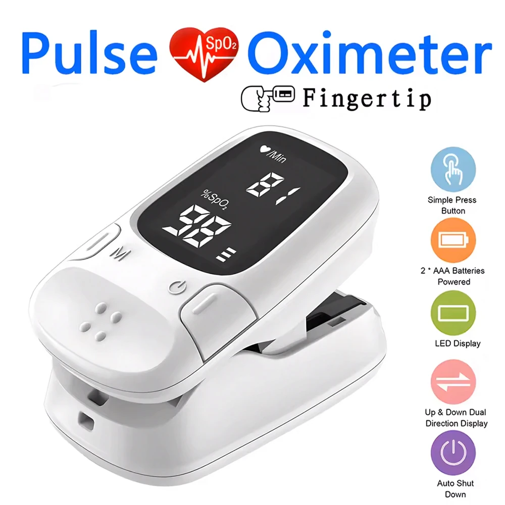 

Медицинский оксиметр Портативный пальцевой пульсоксиметр Светодиодный экран Измеритель кислорода в крови Монитор сердечного ритма Монитор насыщения кислородом в крови