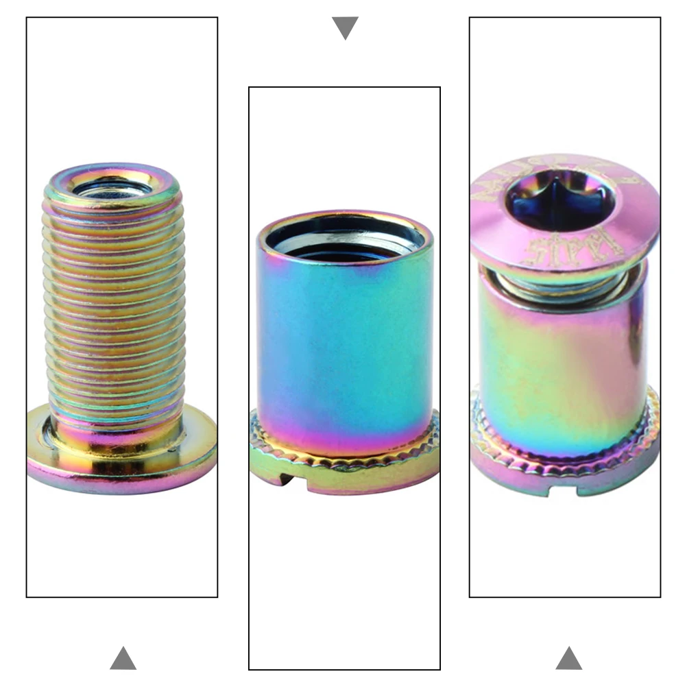 

5pcs Plating Disc Nails Universal Chainring Bolts Bike Crank Screws Single Disc Screw Durable PVC Electroplated Fine Tooth