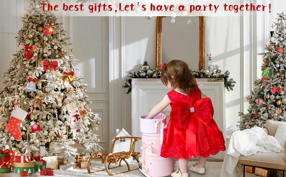 LZH Baby Mädchen Kleid Neugeborene Kleidung Prinzessin Kleid + Kopfbedeckung Für Kleinkind Geburtstag Hochzeit Taufe Kleinkind Party Weihnachten Kleid – Detail 6