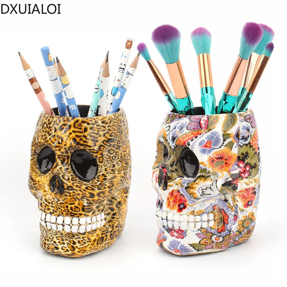 Modern water transfer desktop storage tube Round pen holder Beauty tools storage and finishing makeup brush holder Home decor