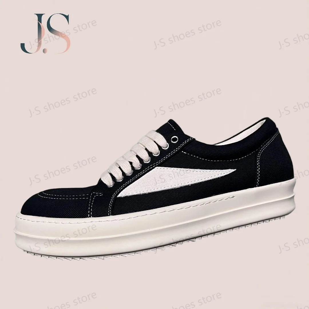 

R-o Outdoor Twill Fabric Black Canvas Low Top Shoes Sneaker Men Shoe Retro Design Lace Up Women Casual Sneakers