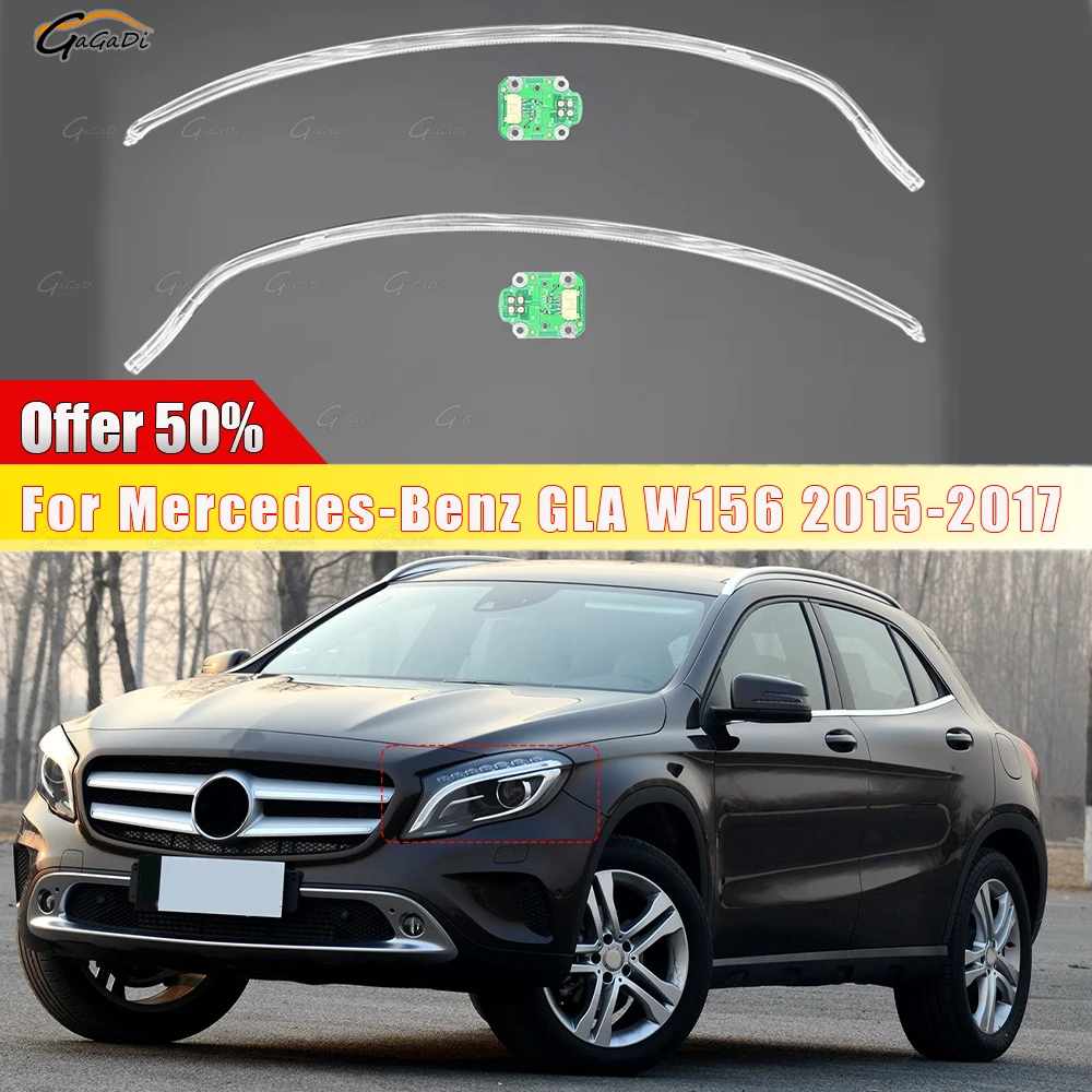 

Fit For MBenz GLA W156 2015-2017 LED Chip DRL Daytime Running Light Strip Angel Eye Chip Headlight Light Guide Strip Chip