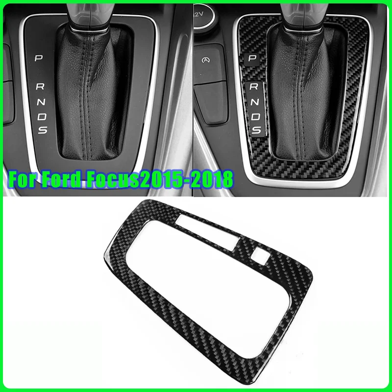 

For Ford Focus2015 2016 2017 2018 Real Soft Carbon Fiber Sticker LHD Car Gear Shift Panel Interior Trim Accessories