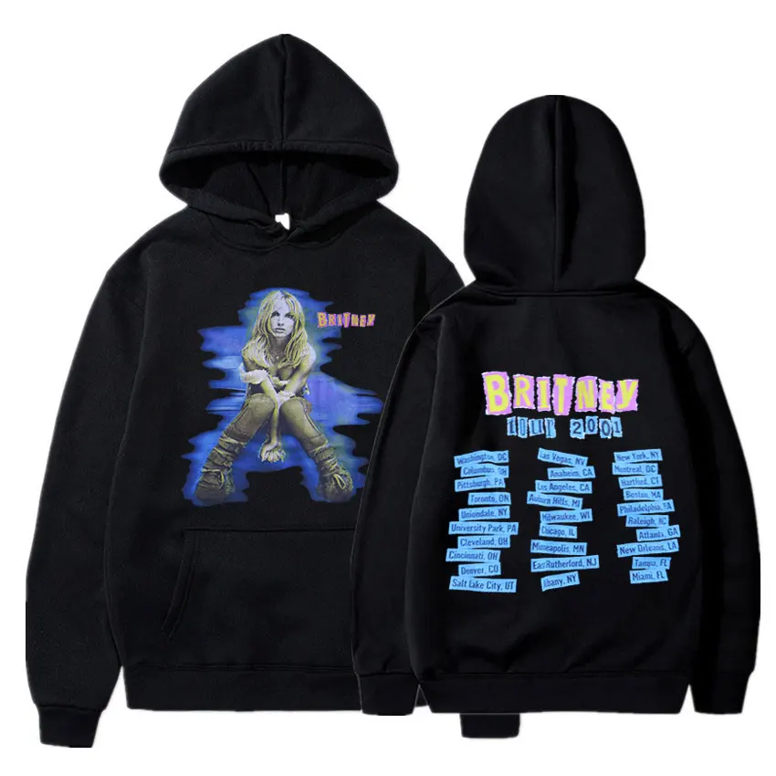 Britney Spears The Britney Tour 2001 Hoodie Men's Women's Vintage Casual Hoodies Long Sleeve Oversized Sweatshirts Streetwear