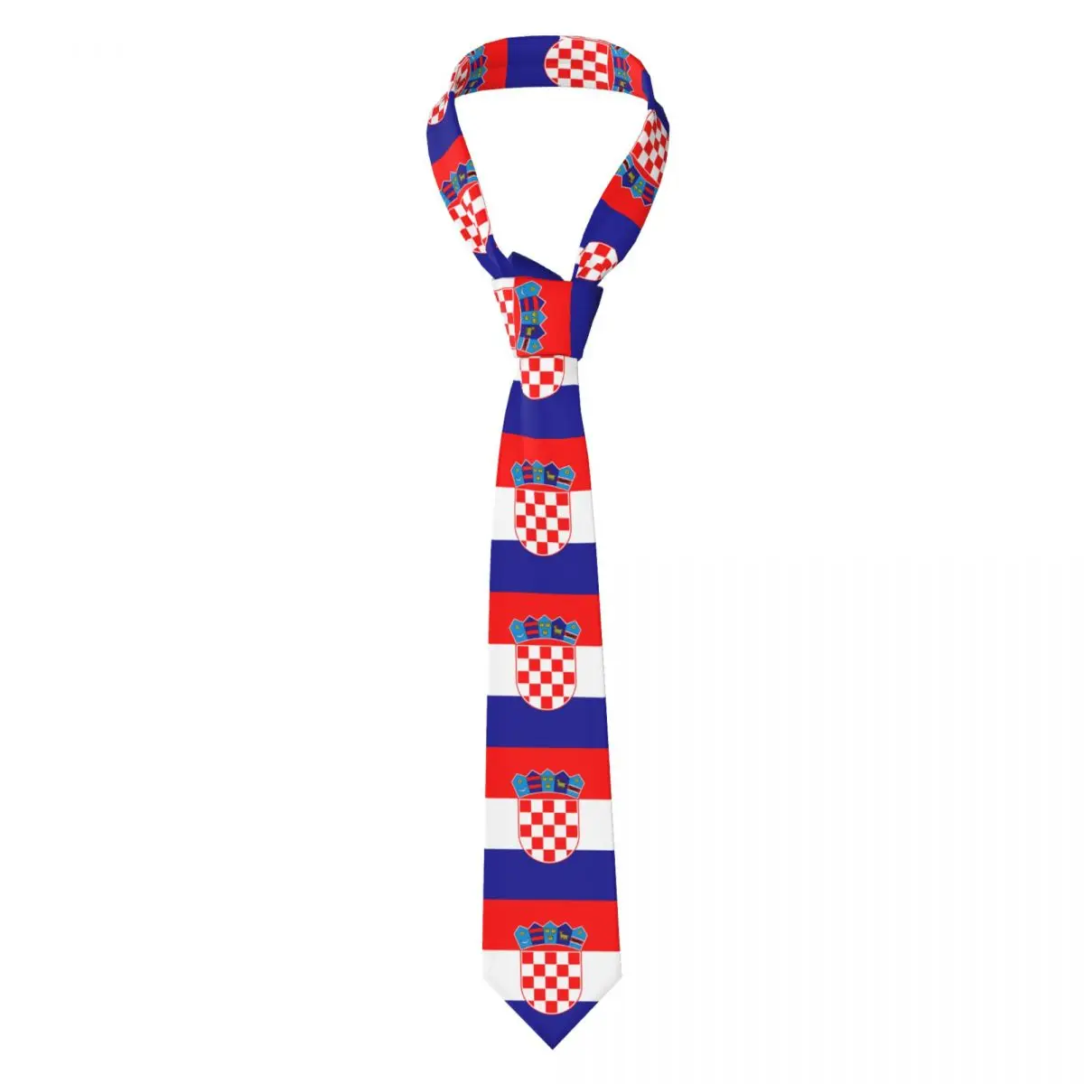 Croatia Football Flag Necktie for Men Silk Polyester 8 cm Neck Ties Wedding Accessories Tie Casual Gravatas