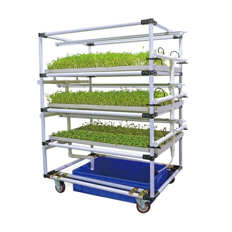 

2025Greenhouse Vertical Microgreen Hydroponic System PVC Microgreen Seeds Grow Trays Kit for Sale