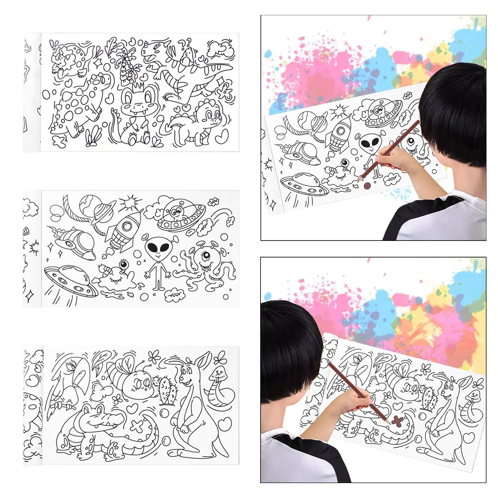 Children Coloring Paper Roll DIY Coloring Drawing Paper Coloring Poster Art Supplies