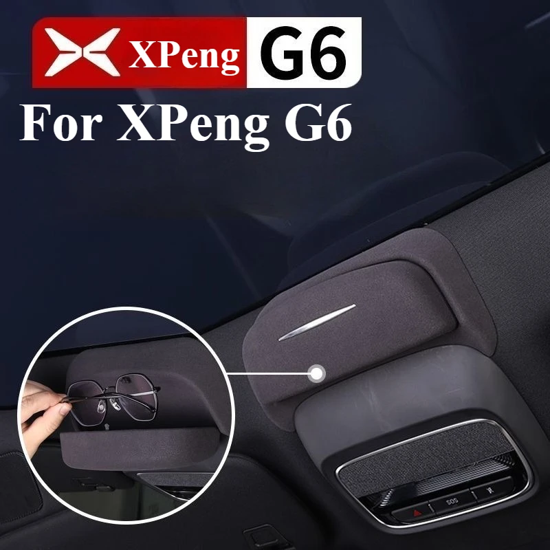 

For XPeng Xiao Peng G6 2023 2024 Glasses Case Sunglasses Holder Protective Storage Box Suede Eyeglass Box Car Accessories