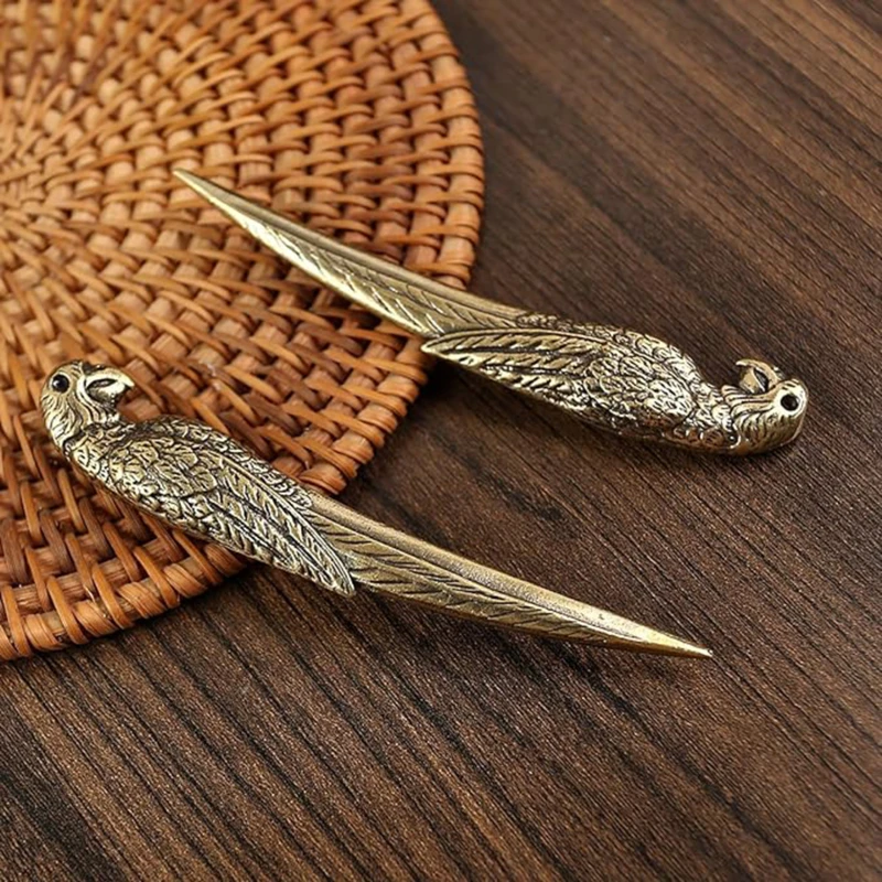 1/2/3Pcs Vintage Copper Parrot Shape Tea Knife Handmade Teaware Tea Drinking Office Tea Ceremony Accessories Biluochun Teaware