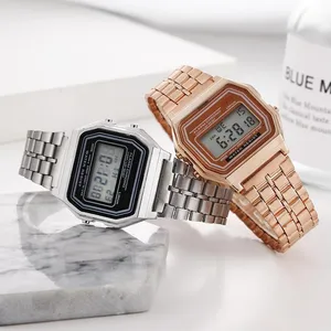 Men's Sports Clock Led Fashion Luxury Steel Square Square Electronic Pulse Clock Women Watch 8 Main Sales Men's Digital Watch - №5