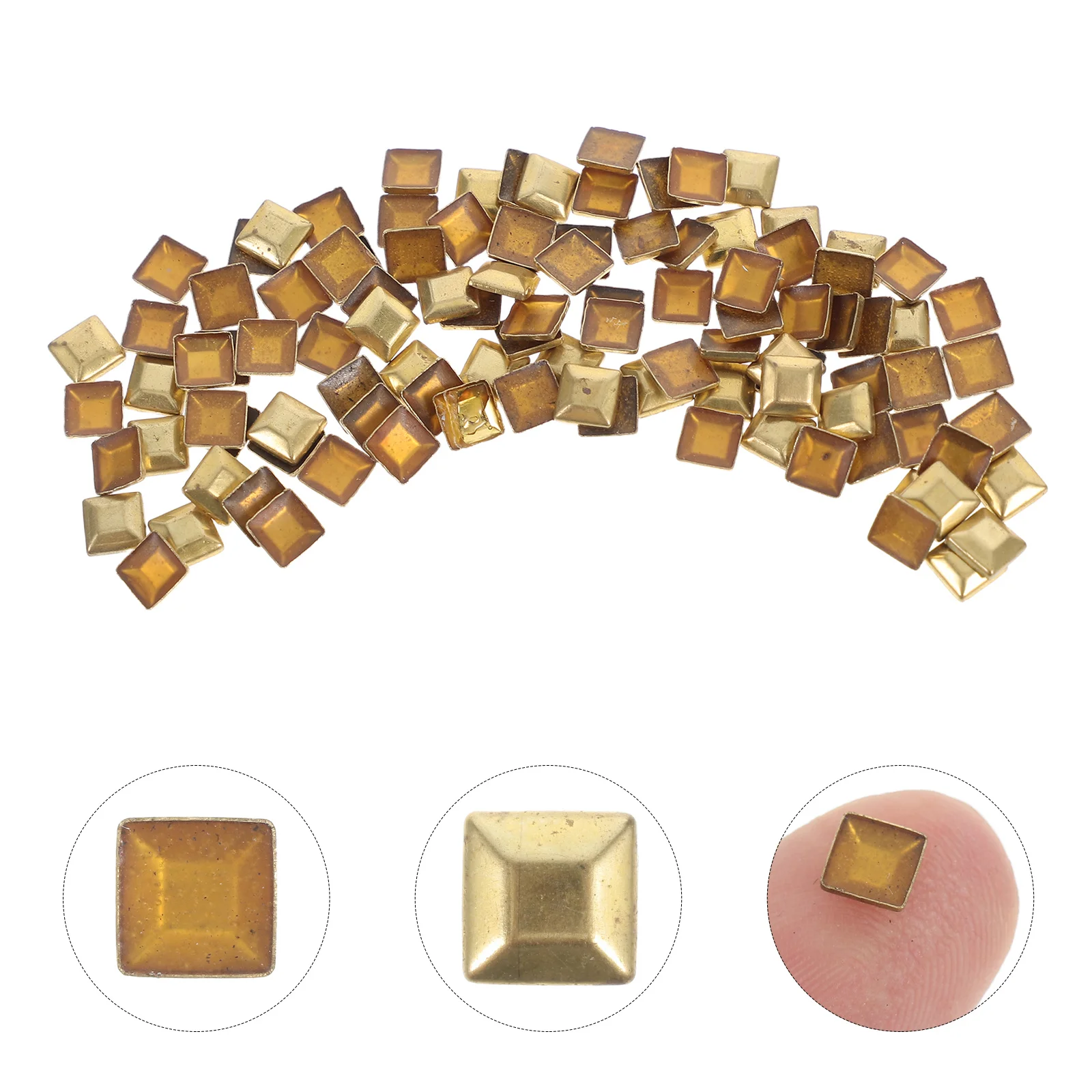 

100Pcs Copper Rhinestones Clothes Decoration Metal Studs DIY Craft Projects Shoes Hats Bags Flatback Stones Assortment