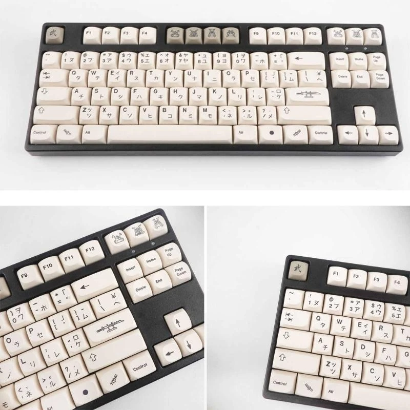 

652F Mechanical Keyboard Keycaps Profile 126Keys Dye Sub Caps Japanese for Cherry MX GK61 64 68 96 126