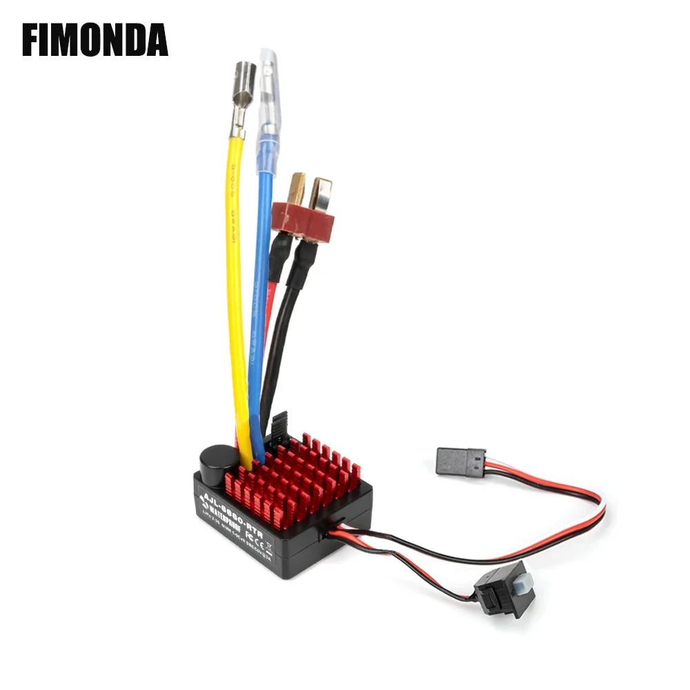 Waterproof 60A ESC Brushed Electronic Speed Controller for 1/10 RC Car Rock Crawler Boat SCX10 TRX4 CC01 TF2 D90 MST CFX EX86100