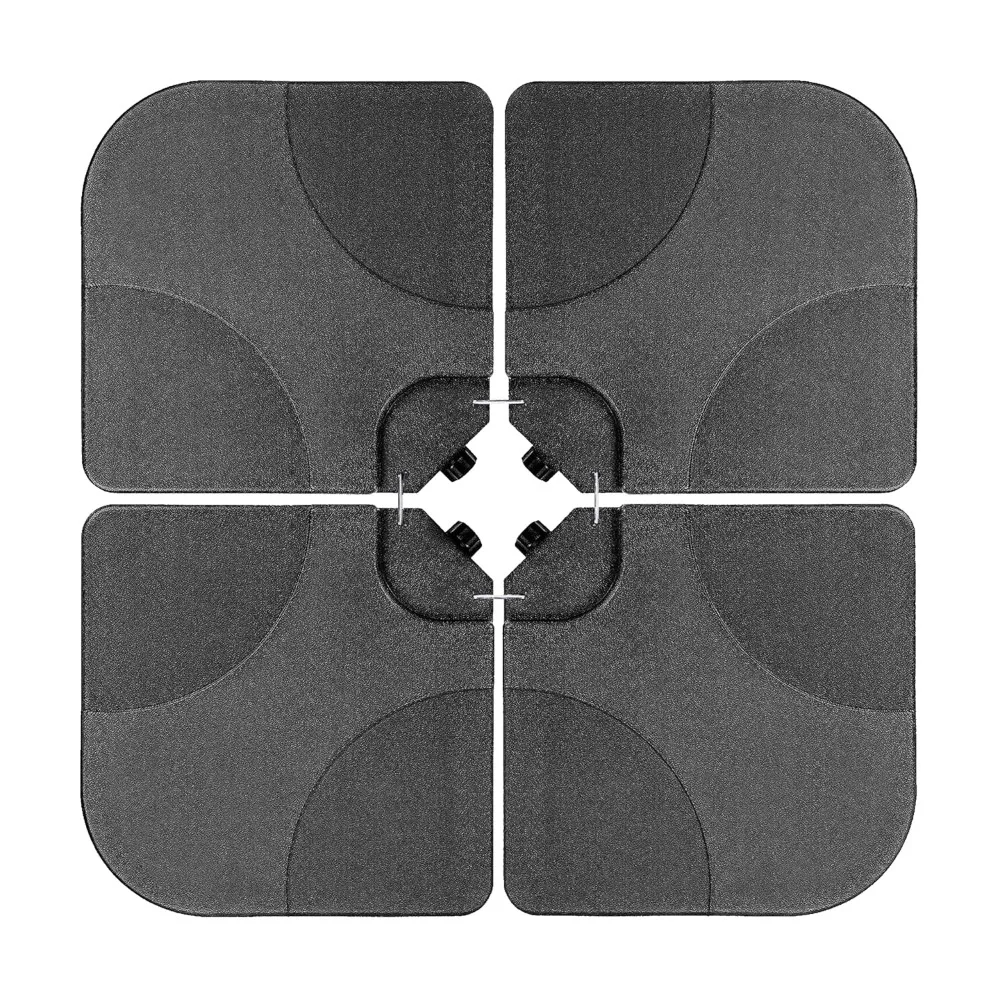 

4pcs 176lb Capacity Cantilever Offset Patio Umbrella Base Water Sand/Filled Outdoor Heavy-Duty Square Stand, Black, Customized