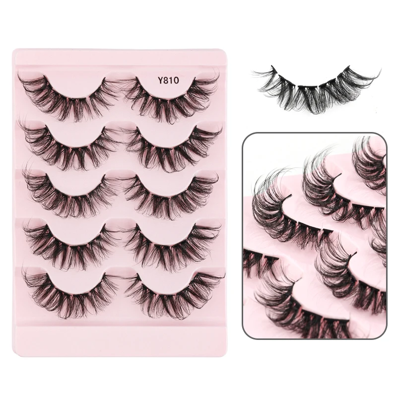 SHIDISHANGPIN-Extensão dos Cílios Suave Segmentada, 3D Mink Lashes, Natural Fluffy, Faux Cils Maquiagem, reutilizável, 3 Pares, 5 Pares, 10 Pares