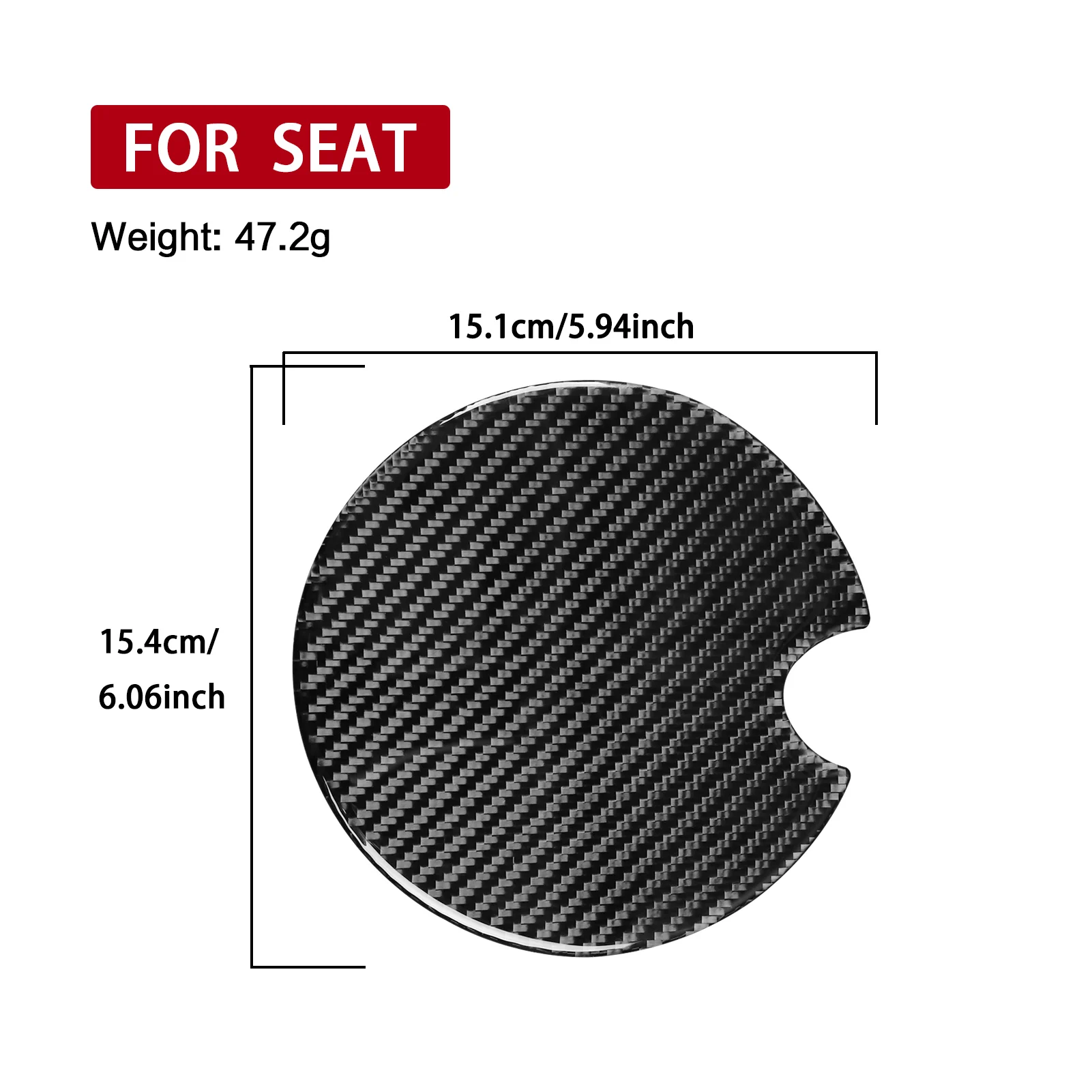 

For SEAT Leon MK2 1P Cupra FR 2005—2012 Outer Fuel Tank Cap Exterior Panel / 3K Carbon Fiber+ Resin / 3mm Anti-Scratch