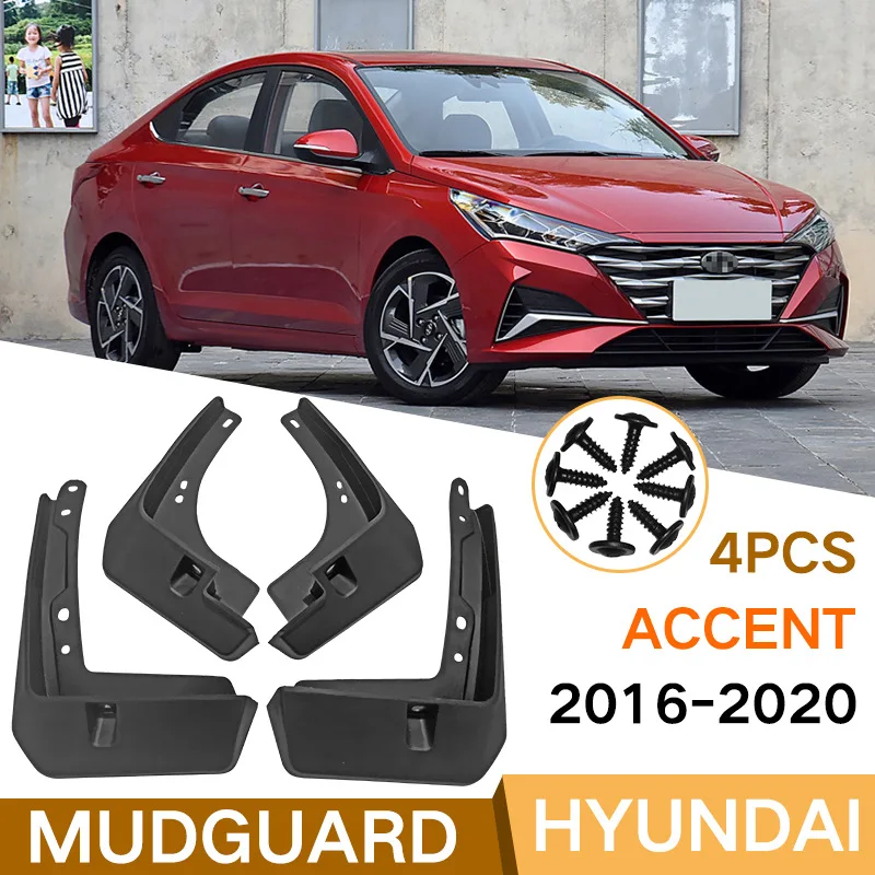 บังโคลนรถยนต์สีดำเน้นเสียงสำหรับ Hyundai 2016-2020อุปกรณ์อุปกรณ์เสริมรถยนต์สิ่งสกปรกของยางลดฝุ่น