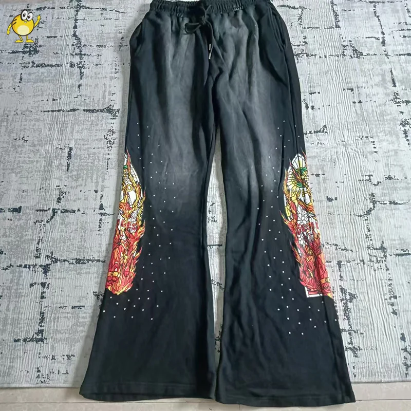 

Брюки мужские/женские свободные, повседневные брюки с голосовым контролем, с эффектом потертости, чёрные, фиолетовые, серые, зеленые, оранжевые