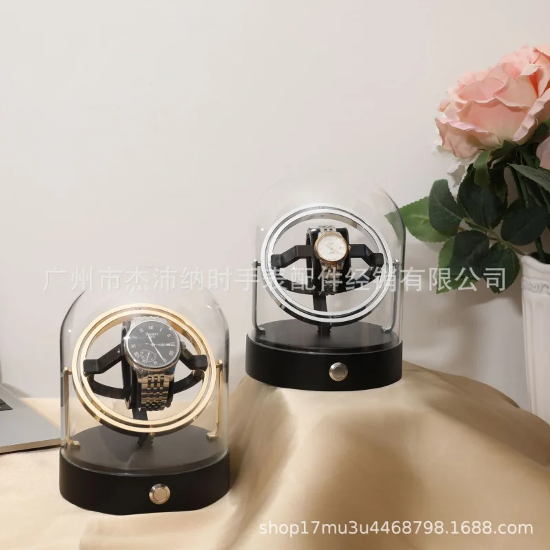 In Stock Wholesale Retail Automatic Mechanical Watch Metal Shaking Watch Device360Transducer Winding Box Creative Gift