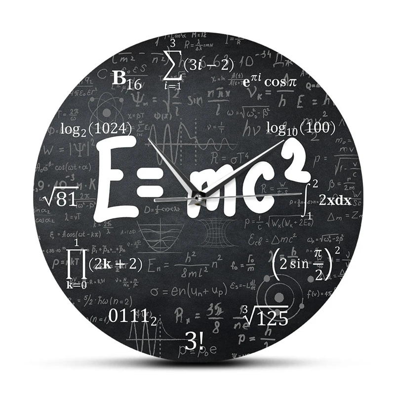 Teoria względności formuła matematyczna zegar ścienny naukowiec fizyki prezent dla nauczyciela wystrój sali szkoły