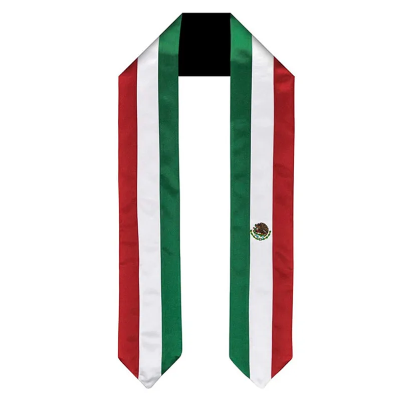 

Mexico National Flag Graduation Scarf Sash 180*14cm Baccalaureate Gown Accessory Shawel Graduation Stole