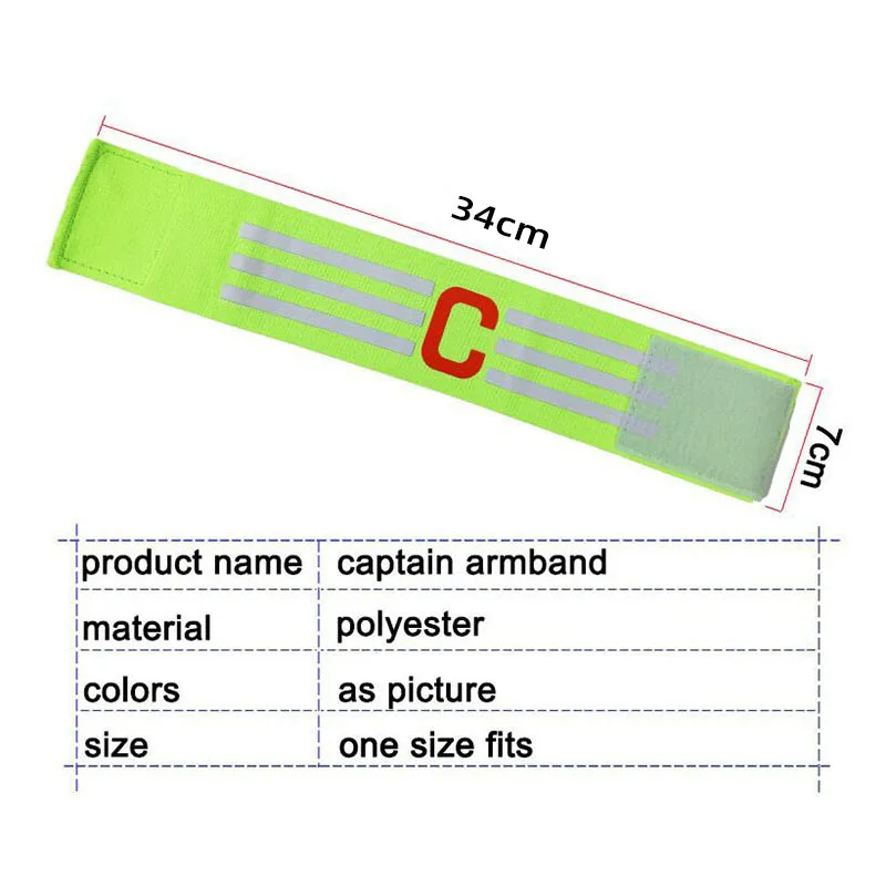1ชิ้นการแข่งขันฟุตบอลสำหรับผู้ใหญ่กัปตัน C สายรัดแขนเครื่องหมายคำวางผู้นำทีม C คำไนลอนปรับได้อุปกรณ์กีฬาฟุตบอล unisex