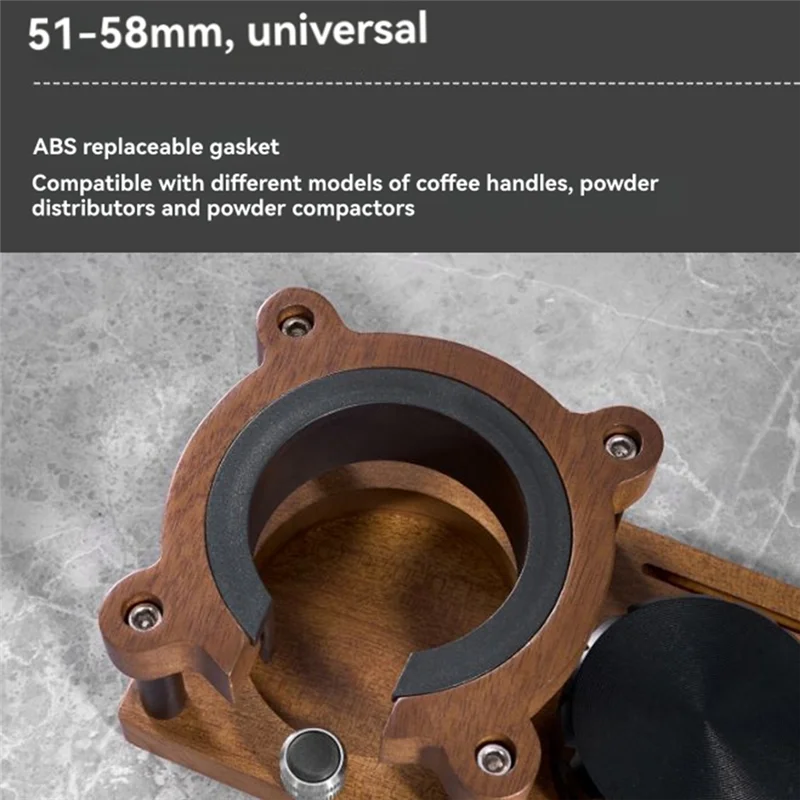 ABRG-Basis untuk Bubuk Kopi 51/53/58 Mm Pegangan Mesin Kopi Tamper Kain Bubuk Palu Rak Penyimpanan Kayu Solid