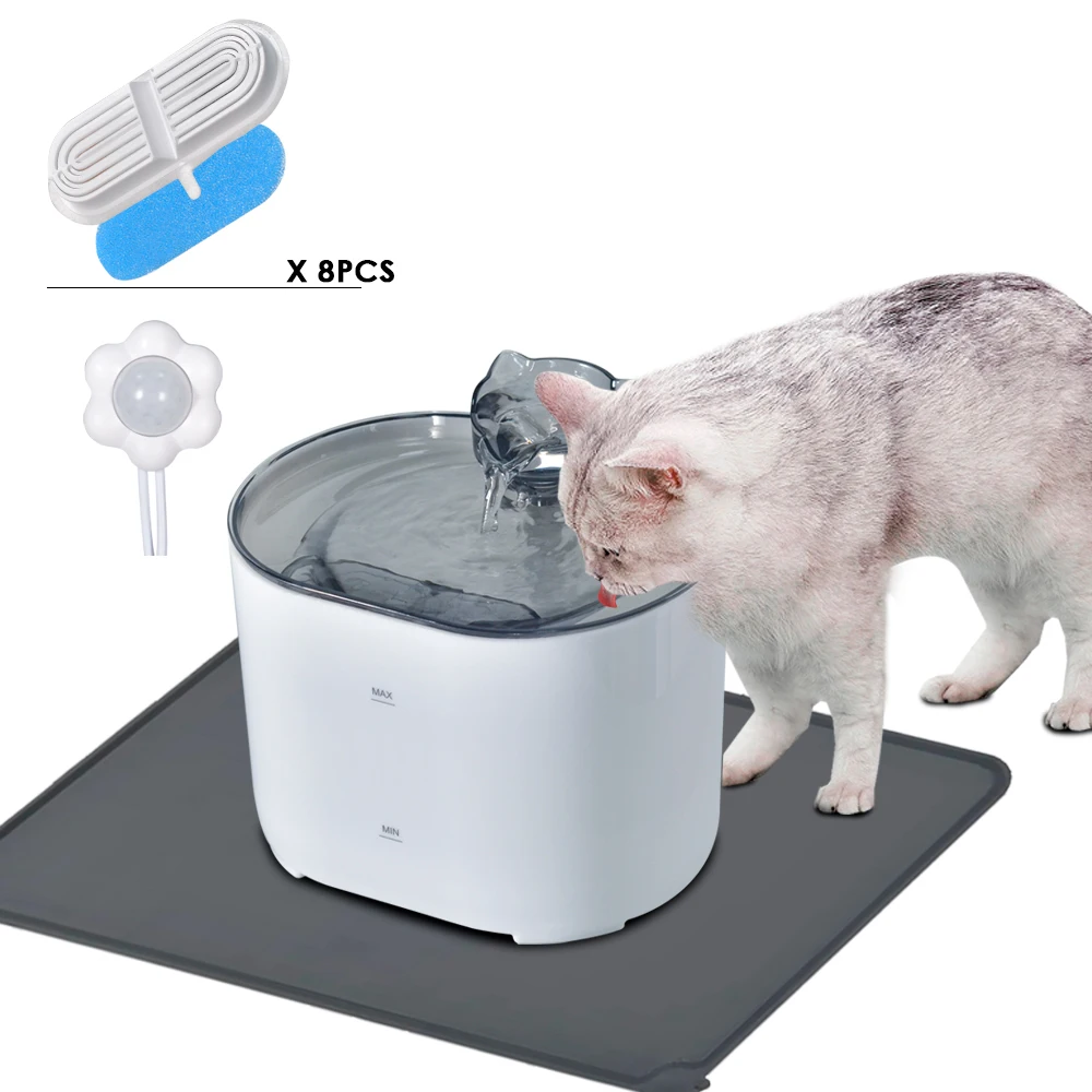 

Smart Pet Feeding Machine, 2 Water Flow Modes, Silent Water Pump, Visual Intelligent Water, 2.2L Large Capacity Water Storage