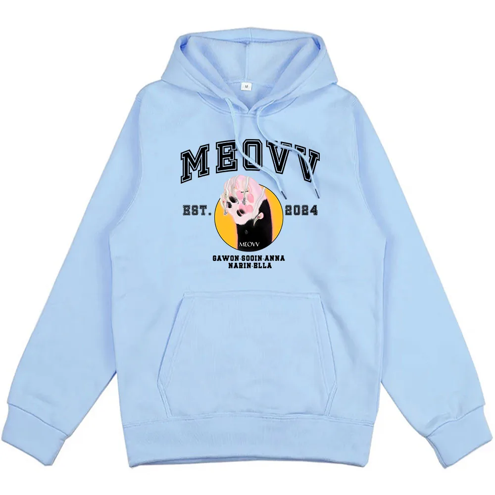 Meovv Est 2024 Girls' Band Hoodies Meow New Song Cartoon Print Sweatshirts Kawaii Graphic Clothes Sudaderas Hombre Long Sleeve