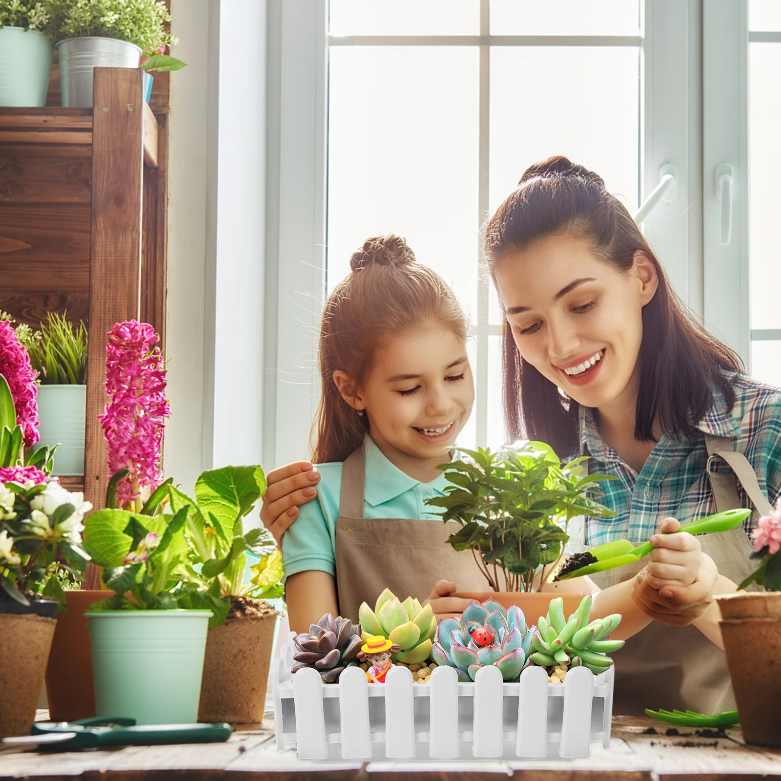 

2pcs Rectangular Flower Pot Plastic Planter Box Vegetable Garden Container for Outdoor Indoor Bonsai Planting Large Capacity