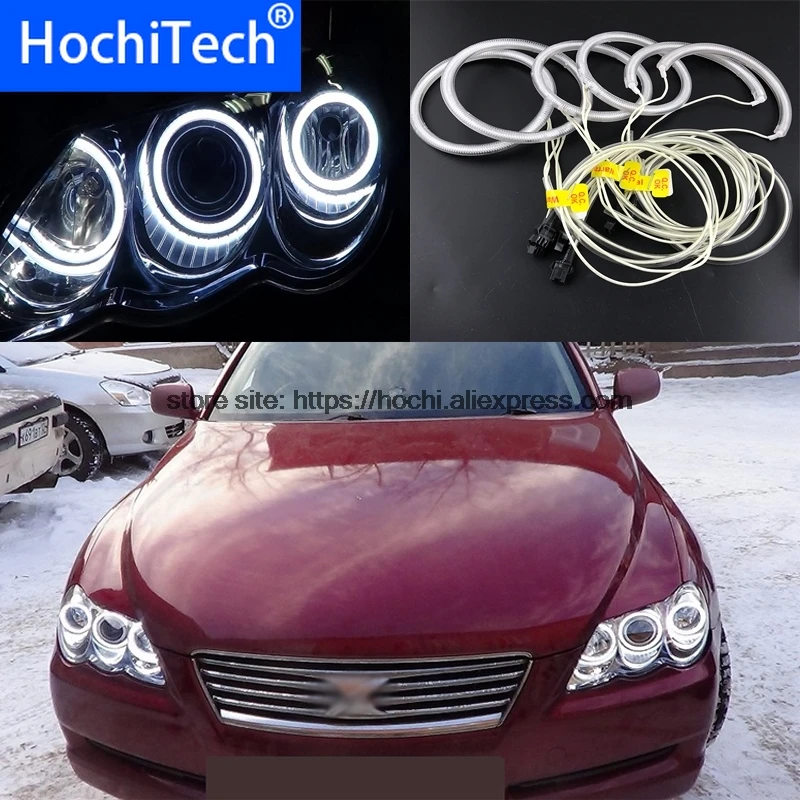 

For Toyota Mark X Mark-X REIZ 2004 - 2009 HochiTech 6pcs WHITE 6000K CCFL Headlight Halo Angel Demon Eyes Kit angel eyes light